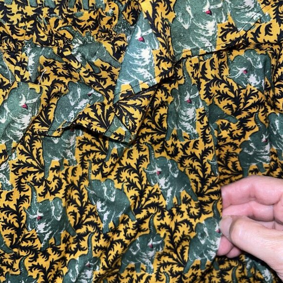 J.CREW Ruffle Off The Shoulder Top in Ratti Elephant Print Size 8 Blouse Cotton - Picture 3 of 6